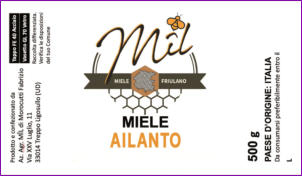 Etichetta Miele Ailanto della Carnia
