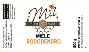 Etichetta Miele Rododendro